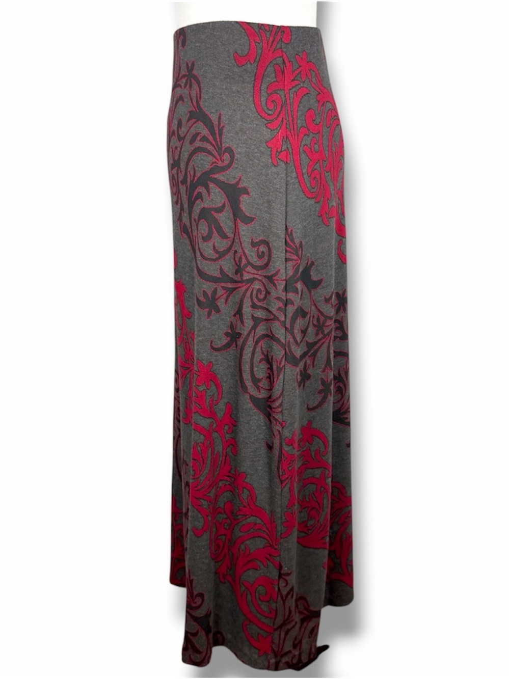 Y2K ECI New York Burgundy Paisley Maxi Skirt Small Boho Pull-On‎ - Picture 4 of 8